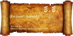 Beiner Bennó névjegykártya